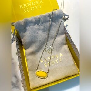 Kendra Scott Yellow Elisa 15” Adjustable Length Necklace w/ Dust bag & gift box